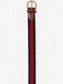 J.McLaughlin Ray Belt in Stripe Navy/Red Fashion