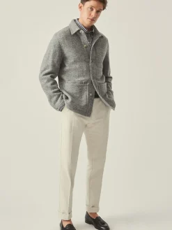 J.McLaughlin Redding Straight-Fit Chino Pants in Italian Moleskin Stone Online