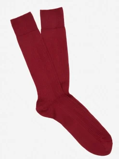 J.McLaughlin Ribbed Socks Sangria Fashion