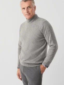 J.McLaughlin Rollneck Sweater in Featherweight Cashmere Pewter Online