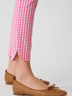 J.McLaughlin Romilly Pants in Gingham HotPink/White Discount