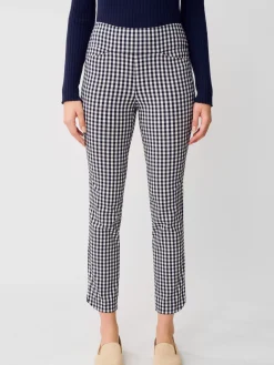 J.McLaughlin Romilly Pants in Gingham Navy/White Sale