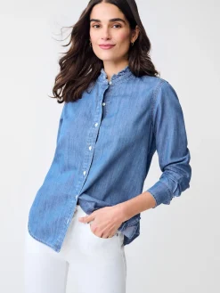 J.McLaughlin Rutherford Denim Blouse MediumDenim Sale