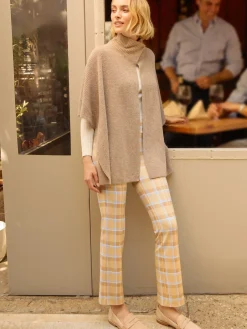J.McLaughlin Rylie Pants in Stadium Plaid Tan/Brown Hot