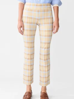 J.McLaughlin Rylie Pants in Stadium Plaid Tan/Brown Hot