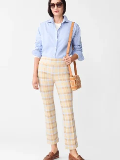 J.McLaughlin Rylie Pants in Stadium Plaid Tan/Brown Hot