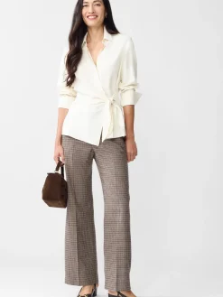 J.McLaughlin Salma Silk Shirt EgretWhite Best