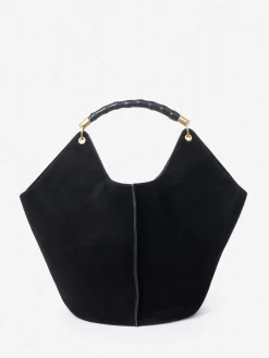J.McLaughlin Sanne Suede Top Handle Black New