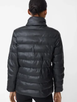 J.McLaughlin Sariah Vegan Leather Puffer Jacket Black Best