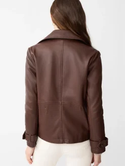 J.McLaughlin Saskia Leather Jacket Chocolate Fashion
