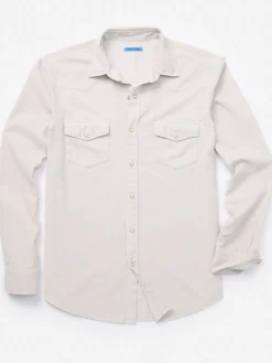 J.McLaughlin Scotto Cord Shirt Pumice Sale