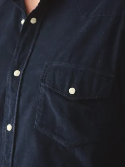 J.McLaughlin Scotto Cord Shirt Navy Discount