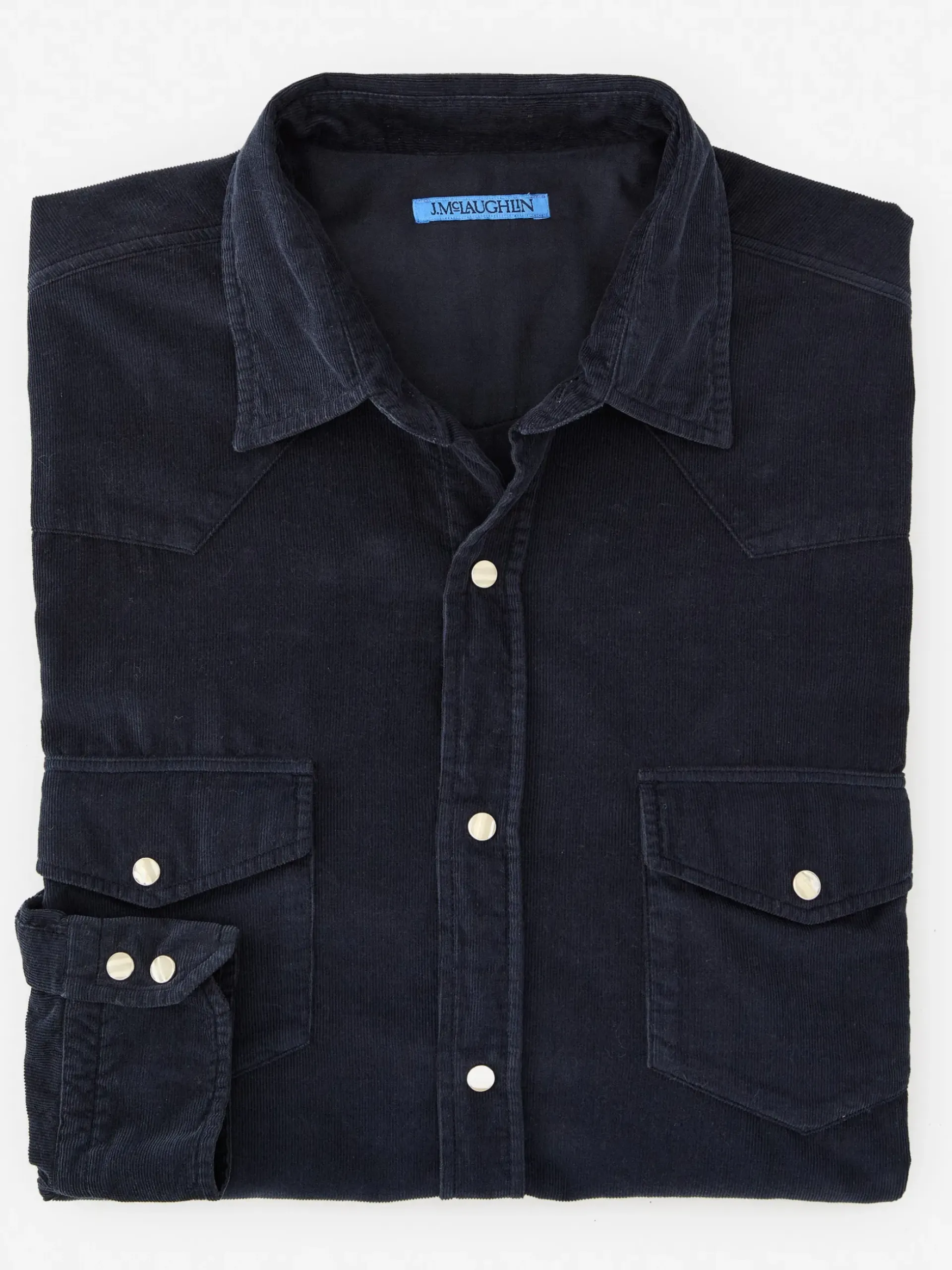 J.McLaughlin Scotto Cord Shirt Navy Discount