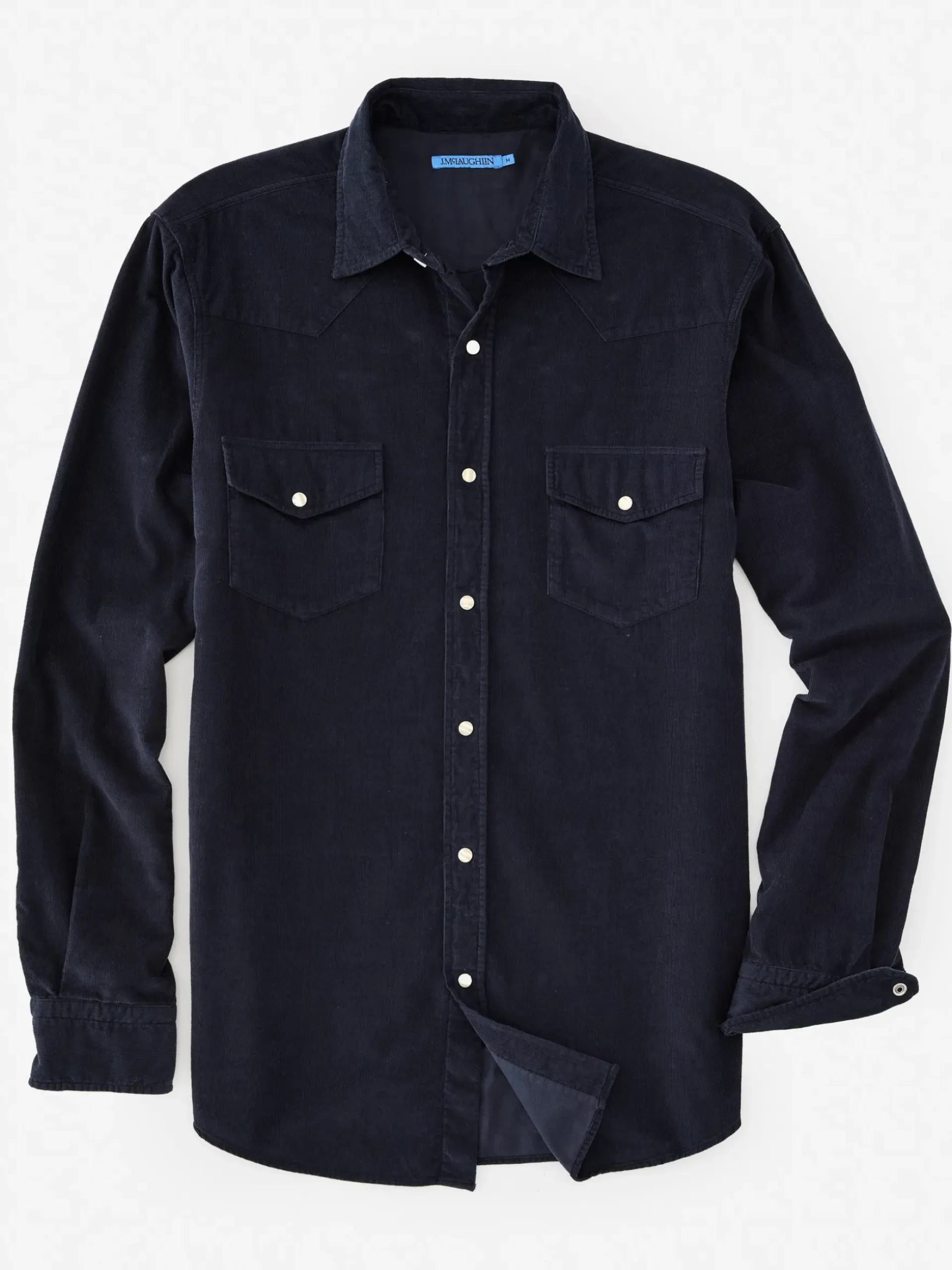 J.McLaughlin Scotto Cord Shirt Navy Discount