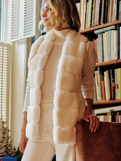 J.McLaughlin Sersha Faux Fur Vest OffWhite New