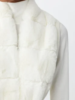 J.McLaughlin Sersha Faux Fur Vest OffWhite New