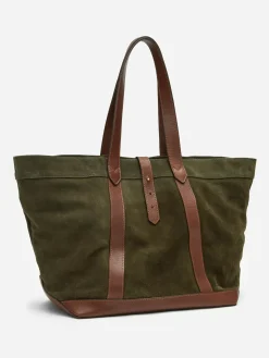 J.McLaughlin Sheldon Suede Tote DarkOlive Discount