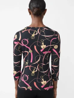 J.McLaughlin Signature Tee in Neo Sinclair Heraldic Black/Red Best