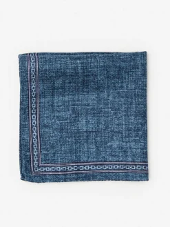 J.McLaughlin Silk Pocket Square Denim Best