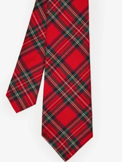 J.McLaughlin Silk Tie in Plaid RedMulti New