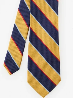 J.McLaughlin Silk Tie in Stripe Yellow/Blue Sale