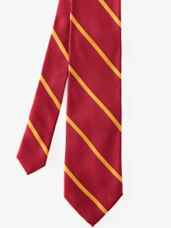 J.McLaughlin Silk Tie in Stripe Red/Gold Sale