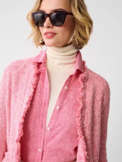 J.McLaughlin Simone Cardigan Pink/White Hot