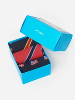 J.McLaughlin Sock Box Set Of 3 in American Flag Navy/Red Outlet