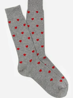 J.McLaughlin Socks in Heart Gray/Red Outlet