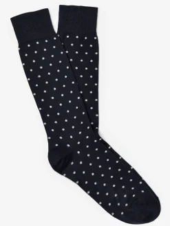 J.McLaughlin Socks in Polka Dots Navy/OffWhite Outlet