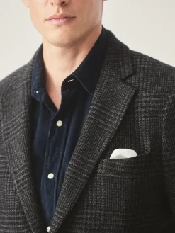J.McLaughlin Suffolk Wool Sport Coat in Glen Plaid CharcoalGray Discount