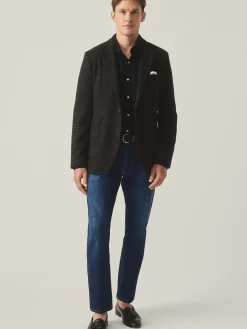 J.McLaughlin Suffolk Wool Sport Coat in Glen Plaid CharcoalGray Discount