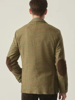 J.McLaughlin Suffolk Wool Sport Coat in Plaid Brown/Green/Red/Mustard Discount