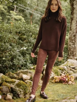 J.McLaughlin Suri Faux Suede Leggings Mocha Best