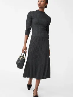 J.McLaughlin Sutton Metallic Skirt Black/Metallic Clearance