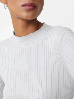 J.McLaughlin Sylvana Metallic Sweater Silver Clearance