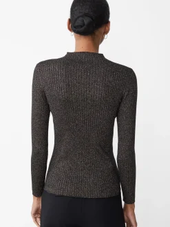 J.McLaughlin Sylvana Metallic Sweater Gold/Black Outlet