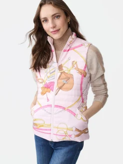 J.McLaughlin Tahoe Reversible Puffer Vest in Neo Gulltopp LightPink/Pink Sale
