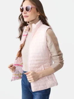 J.McLaughlin Tahoe Reversible Puffer Vest in Neo Gulltopp LightPink/Pink Sale