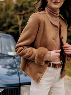 J.McLaughlin Telluride Faux Suede Jacket Sand Best