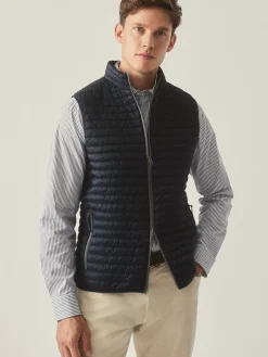 J.McLaughlin Traveler Quilted Vest Navy Sale