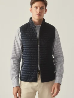 J.McLaughlin Traveler Quilted Vest Navy Sale