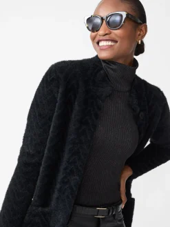 J.McLaughlin Tripp Sweater Coat in Jacquard Black Best