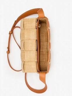 J.McLaughlin Una Leather u0026 Raffia Crossbody Brown Online