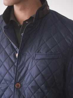 J.McLaughlin Upland Quilted Jacket Navy New