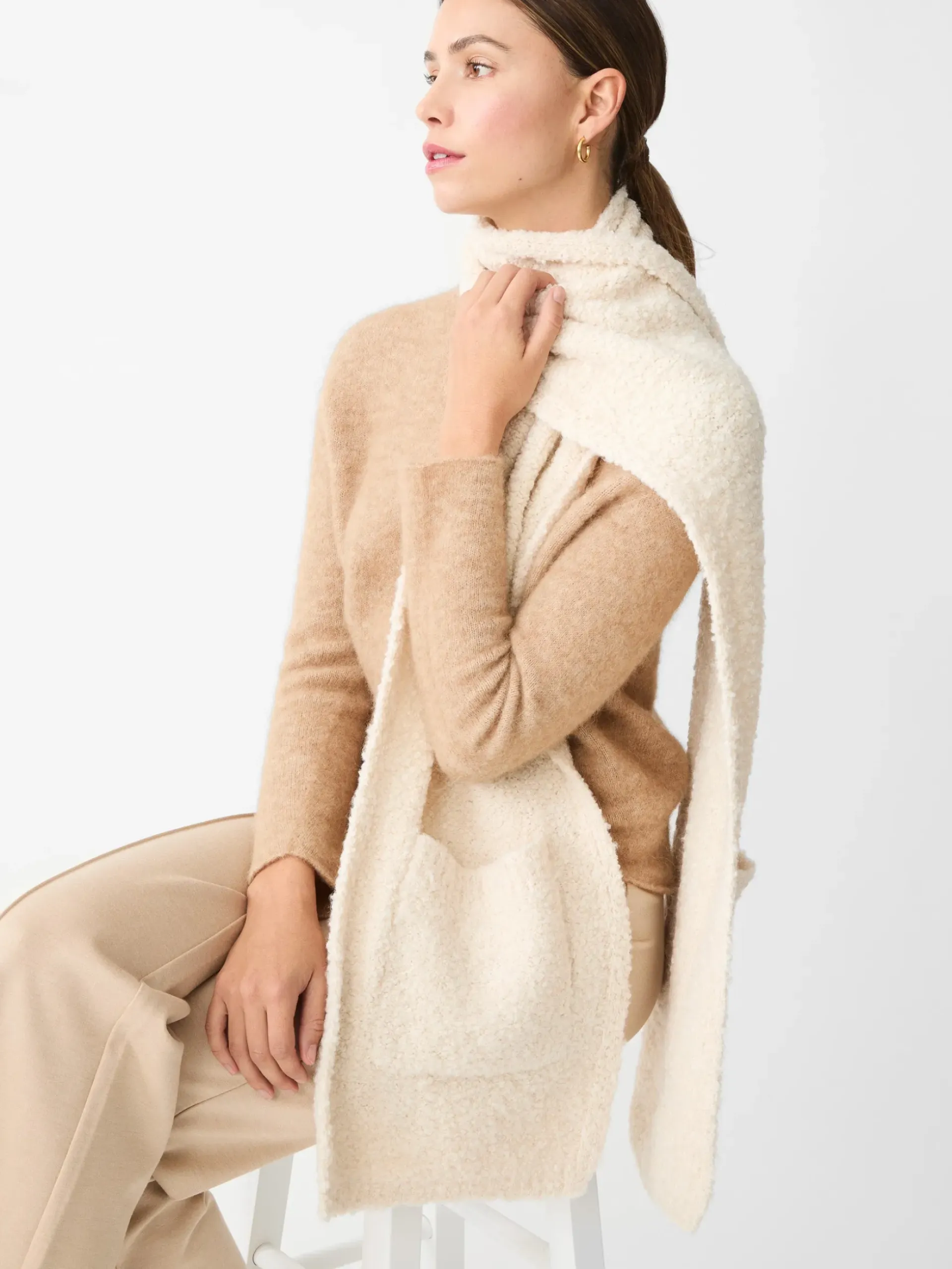 J.McLaughlin Verbier Scarf Cream Sale