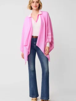 J.McLaughlin Veronique Cashmere Wrap in Stripe Pink/LightPink Fashion