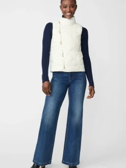 J.McLaughlin Vivian Reversible Puffer Vest DarkNavy/EgretWhite Clearance