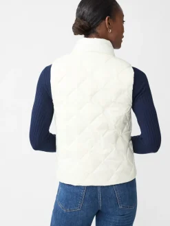 J.McLaughlin Vivian Reversible Puffer Vest DarkNavy/EgretWhite Clearance