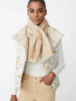 J.McLaughlin Vivian Reversible Puffer Vest in Neo Beltmore Con OffWhite/Blue/Sand New
